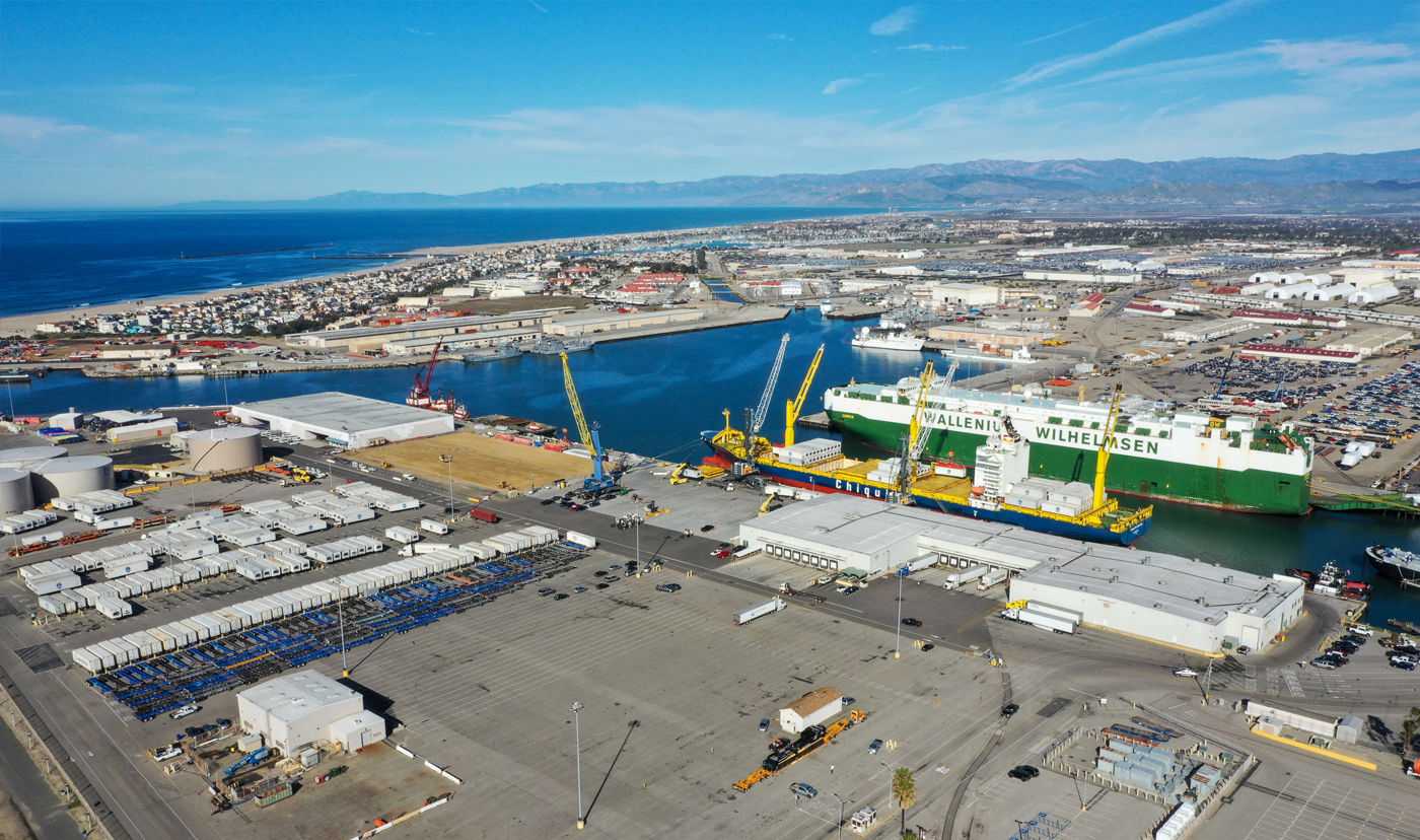 Port of Hueneme - From the Air with Ships