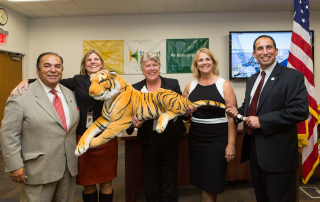 Port Hueneme Awards with Stuffed Tiger