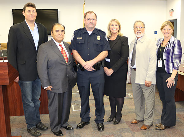 From left to right: Commission President Jason Hodge, Commissioner Jess Herrera, Border Protection Officer Keith Perteet, Commissioner Mary Anne Rooney, Commissioner Jess Ramirez, and CEO & Port Director Kristin Decas.