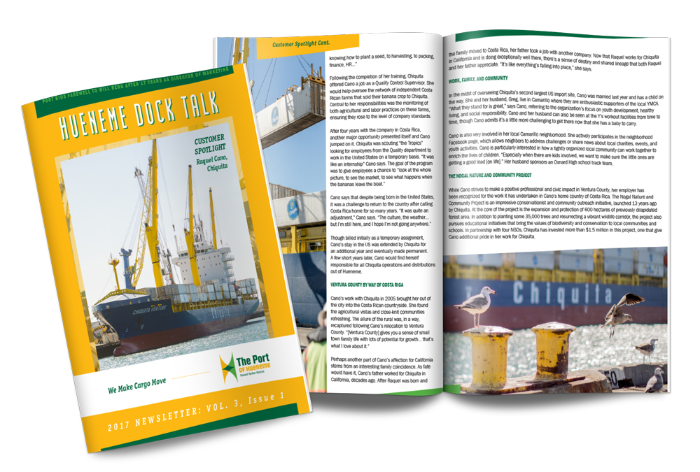 Hueneme Dock Talk Cover and Inside Spread