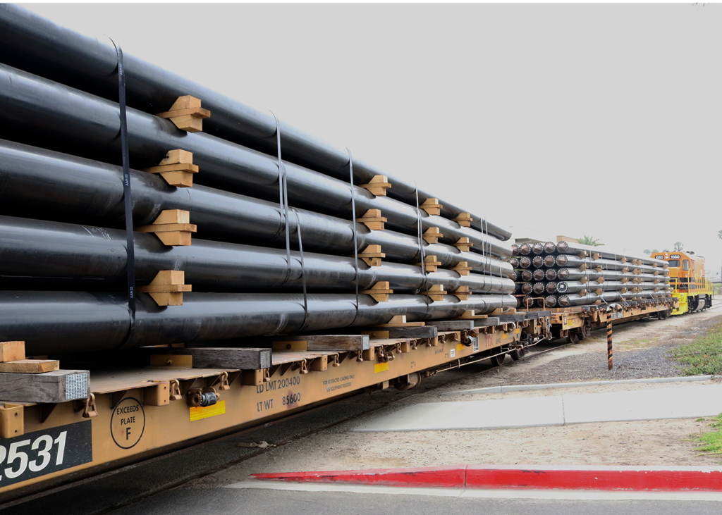 Detail of pilings manufactured by Bedford Technology, located in Worthington, MN