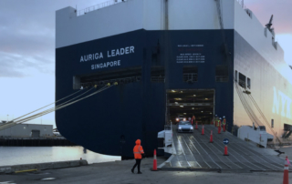 Subaru shipment unloading off Auriga Leader Ship