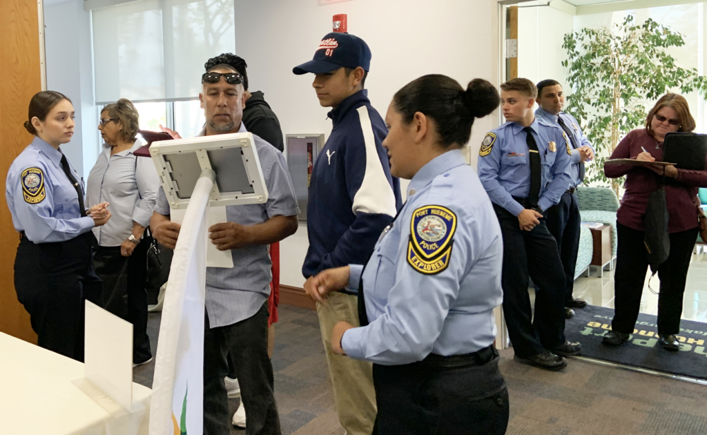 On hand to help check in Job Fair attendees and answer questions were Port Hueneme Police Department Explorers. Law Enforcement Exploring is the preeminent career orientation and experience program for youth ages 14-20 contemplating a career in criminal justice.
