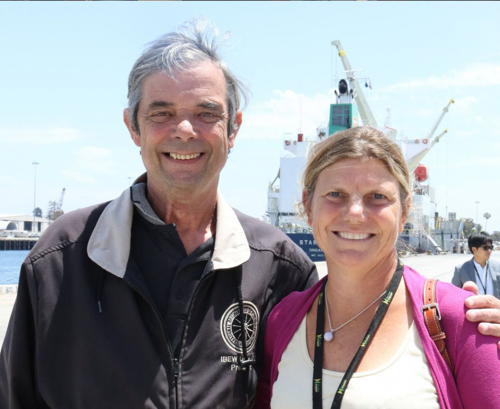 Tony Skinner and Port CEO Kristin Decas at the groundbreaking of the first Port PLA project, July 2019.