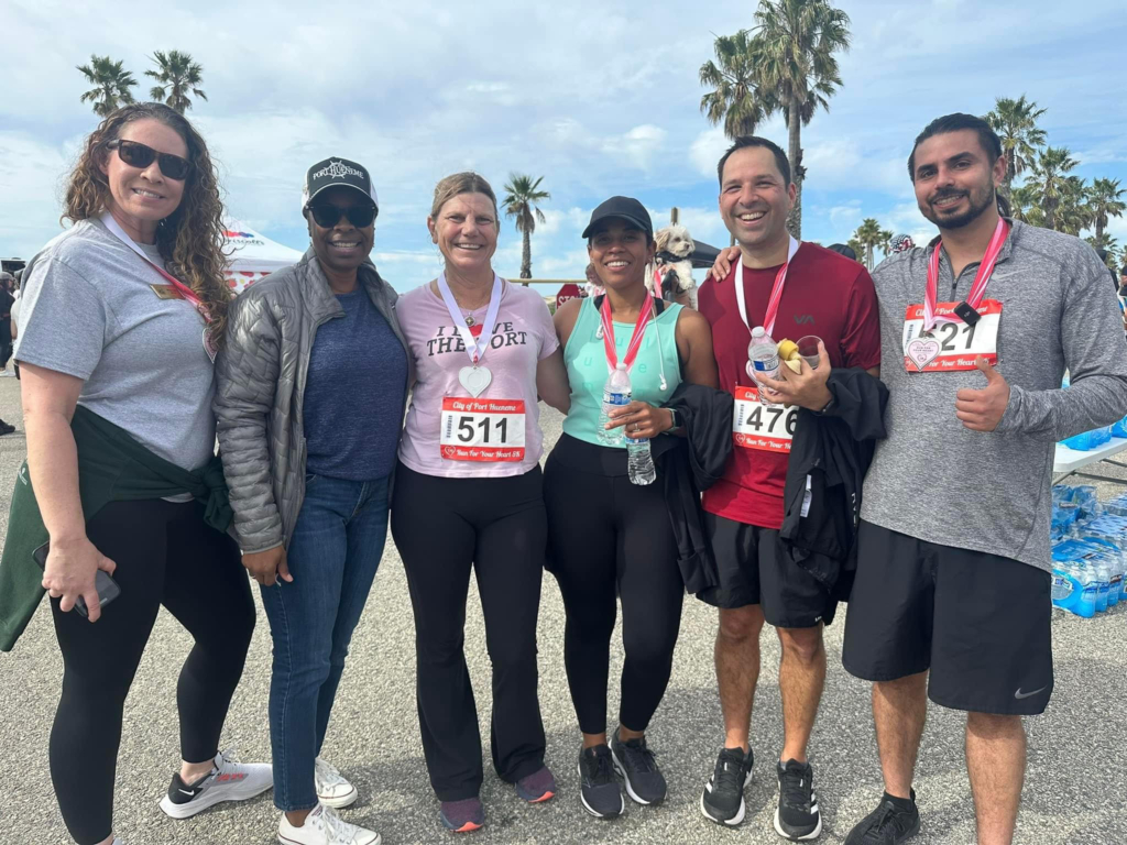 (Left to right) Misty Perez, Mayor of Port Hueneme; Martha McQueen-Legohn, Mayor Pro-Tem of Port Hueneme; Kristin Decas, CEO & Port Director; Alexis Vega; James Vega, Port Hueneme City Manager, and Bobby Martinez, Port Hueneme City Council Member.