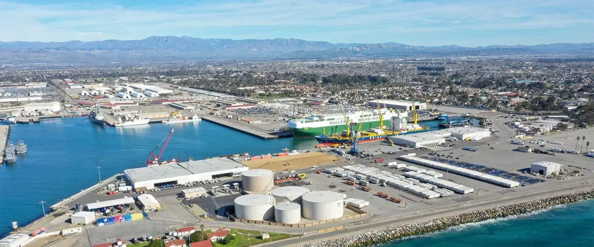 Aerial view of a section of the Port of Hueneme.